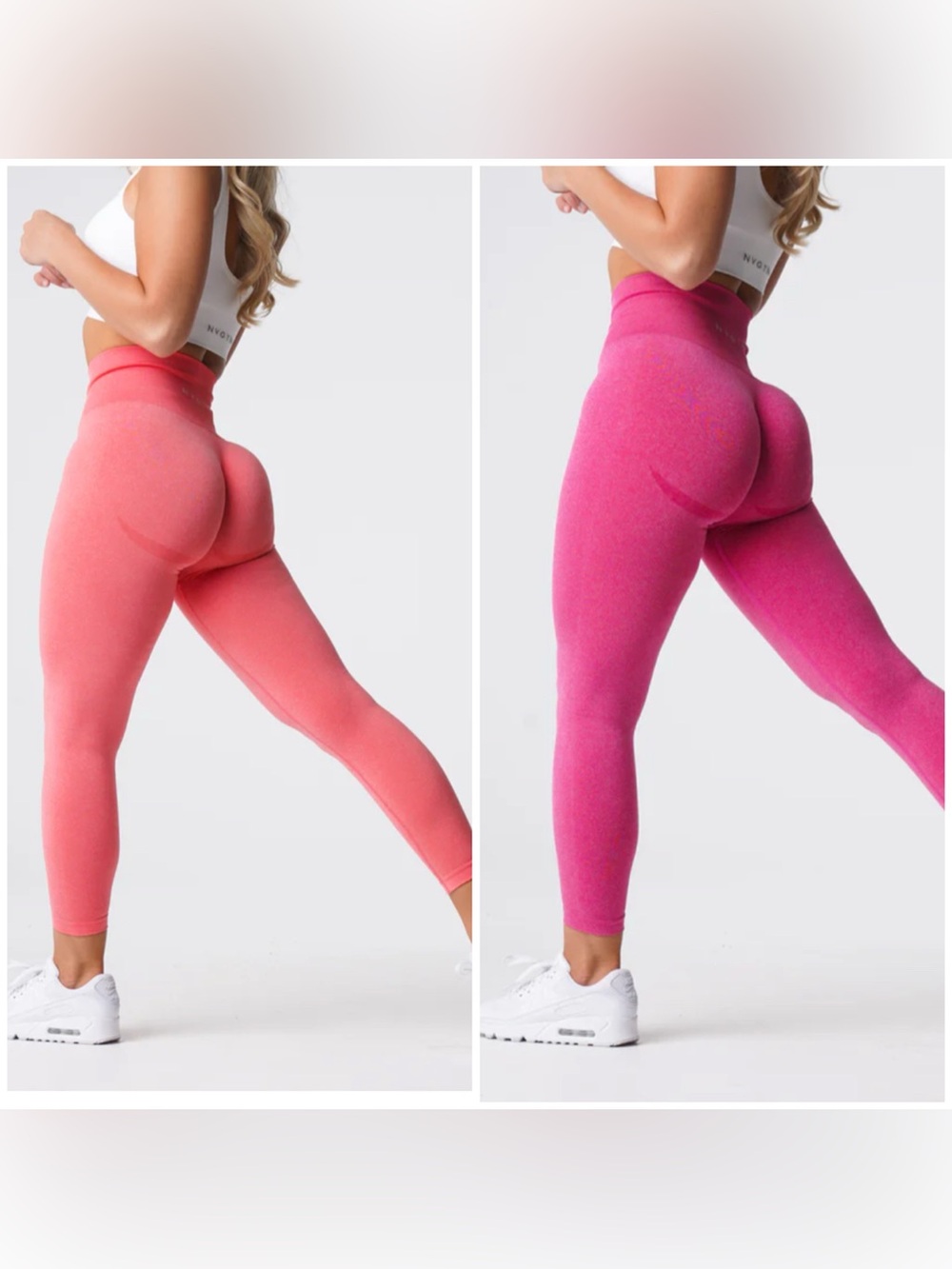 Bundle NVGTN size S Seamless Ombre High-Waist Leggings — Coral & Hot Pink - Picture 1 of 16